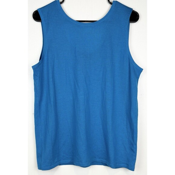 Women's Carlisle Collection 100% Cashmere Sleeveless Blouse Teal Luxury Size XL - Picture 2 of 6